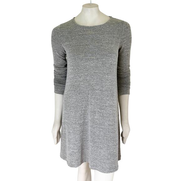 GAP Metallic Stretch Knit Long Sleeve Shift Dress in Heather Gray Gold SZ XS - Picture 2 of 10